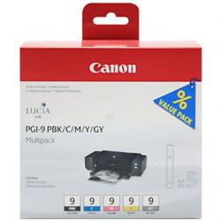 Multipack 5 cartouches d'encre CANON PGI-9 (PBK +C +M +Y +GY)