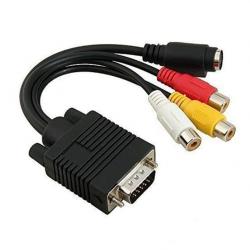 Câble adaptateur VGA vers sortie RCA S-Video PC TV
