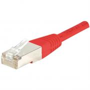 CORDON RESEAU BLINDE CAT.5e FTP ROUGE 0,15M