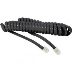 Cordons spirale 4/4 RJ9 pour combiné téléphonique - 2m - noir