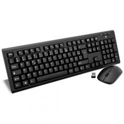 Pack Combo Clavier/Souris Sans fil V7 USB – Noir