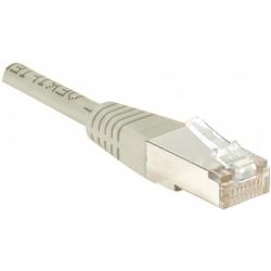 Cordon RJ45 patch F/UTP Blindé CAT 6 - GRIS- 10,00 m