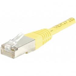 CORDON RESEAU BLINDE CAT.5e FTP JAUNE 50CM